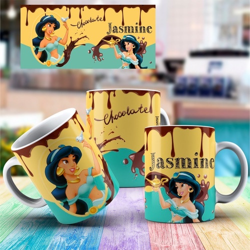 Caneca de Porcelana Personalizável c/ Nome Princesa Jasmine - 1