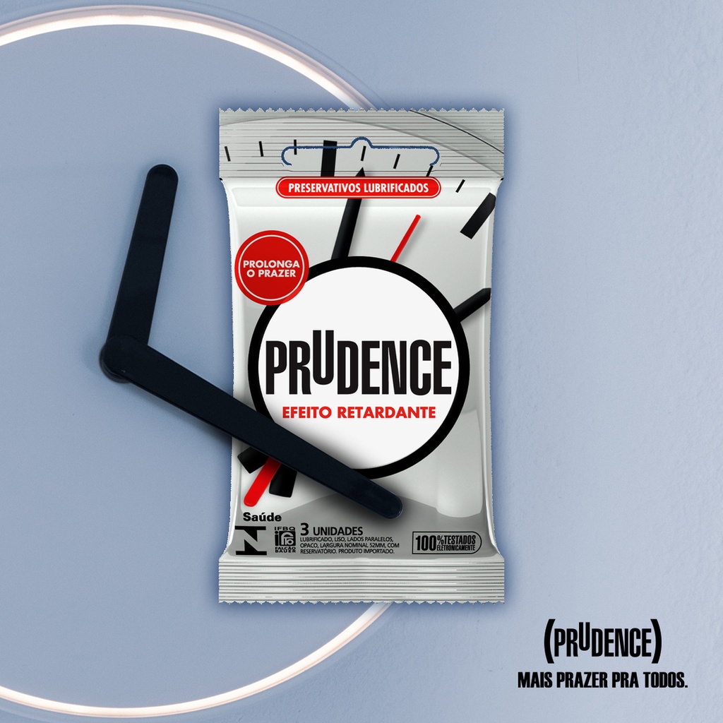 Camisinha Preservativo Prudence Efeito Retardante Com 3 Unidades
