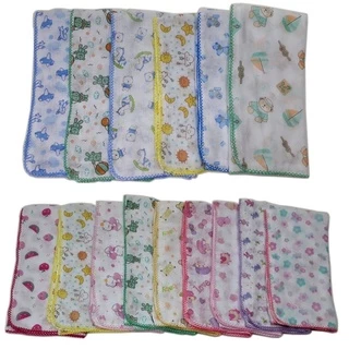Fralda Estampada Luxo 70x70 Com Crochê Kit Com 5 Peças - Promoção em Oferta na Shopee