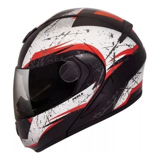 Capacete Peels Urban Wolf Oculos Robocop Preto E Vermelho