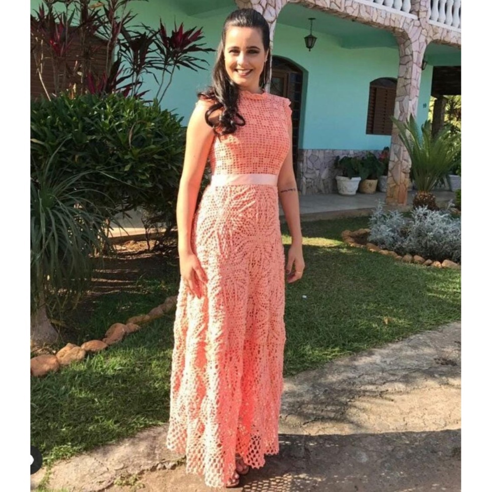 Vestido de store croche para formatura