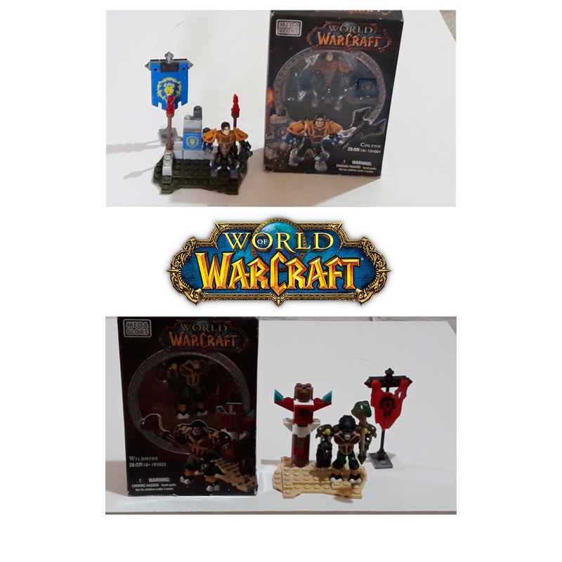 Bonecos Blocos de Montar World of Warcraft 7cm - Coton & Hildhide
