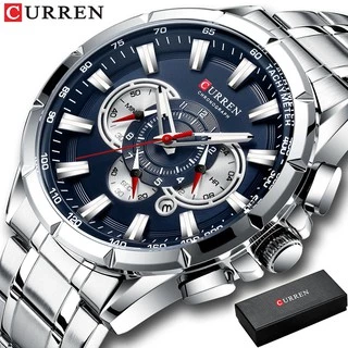 Curren Homens Relógios Aço esporte pulso Inoxidável Top Luxo Marca Militar Moda à prova d