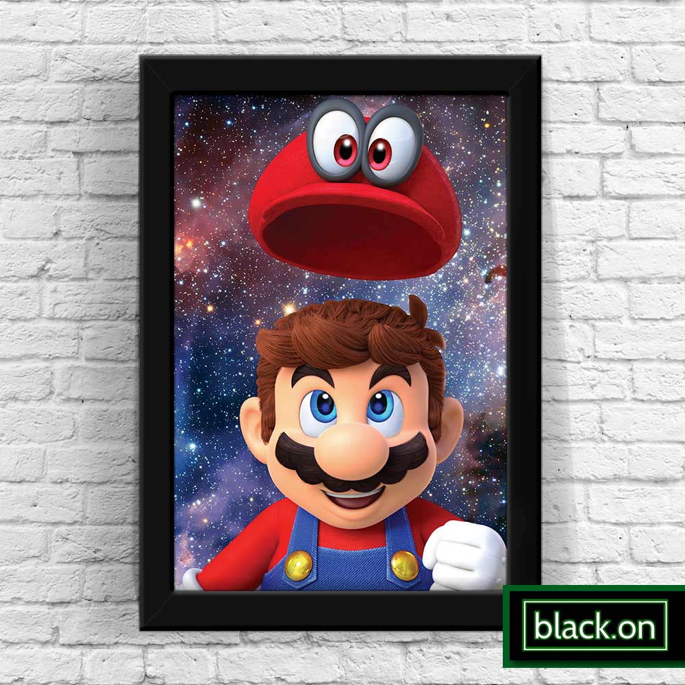 Quadro decorativo A4 '' Super Mario World '' Jogo