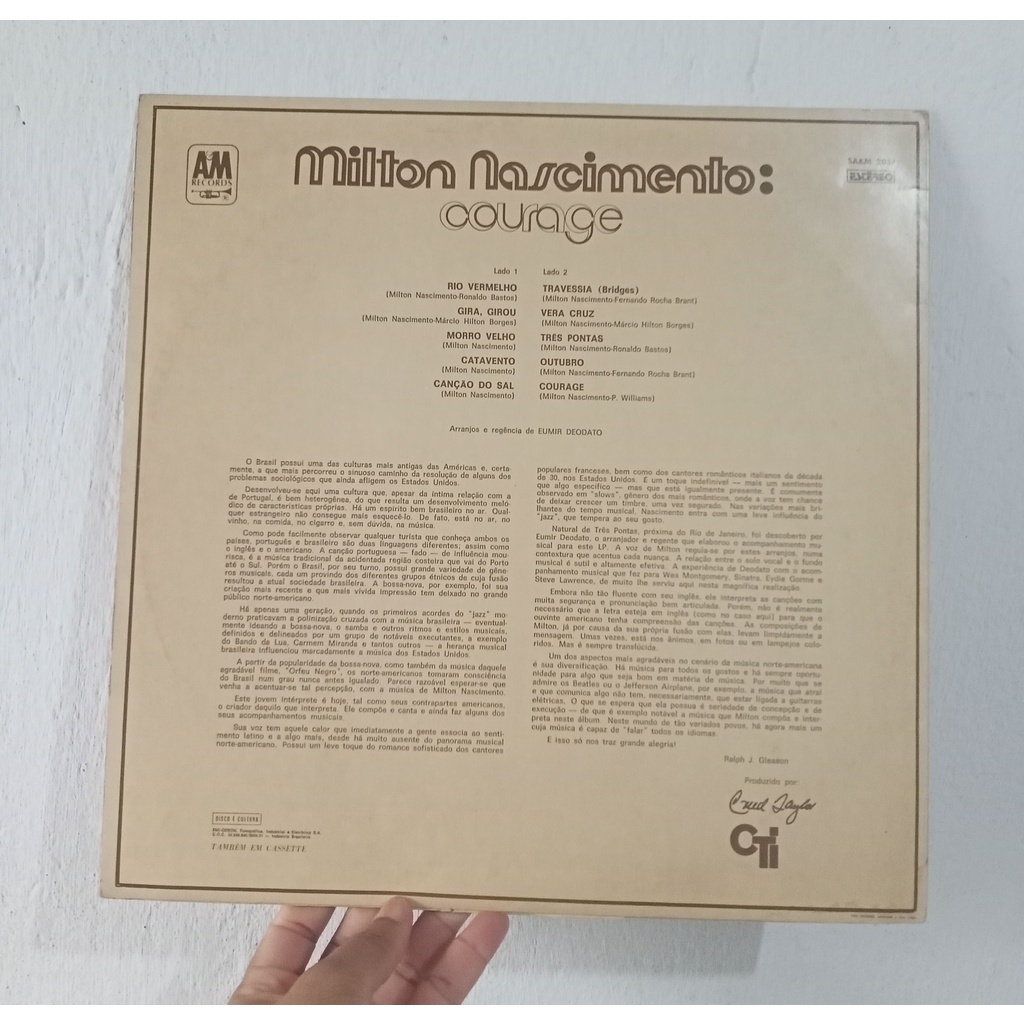Lp Vinil Milton Nascimento - Courage (mpb/1969) | Shopee Brasil
