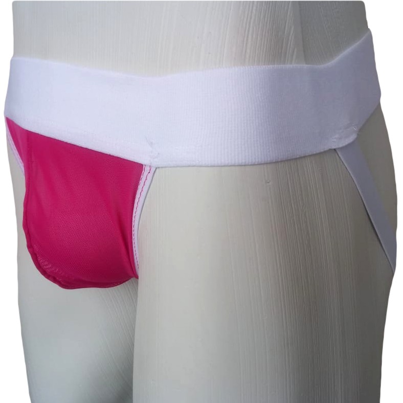 Cueca Jockstrap Bicolor Branco Com Rosa E Bojo Transparente Sexlord Underwear Shopee Brasil