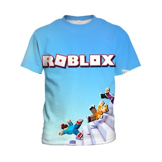 Roblox-Camiseta Bidimensional Infantil de Manga Curta, Roupa Fina de  Algodão, Animação Periférica, Meninos e Meninas, Moda