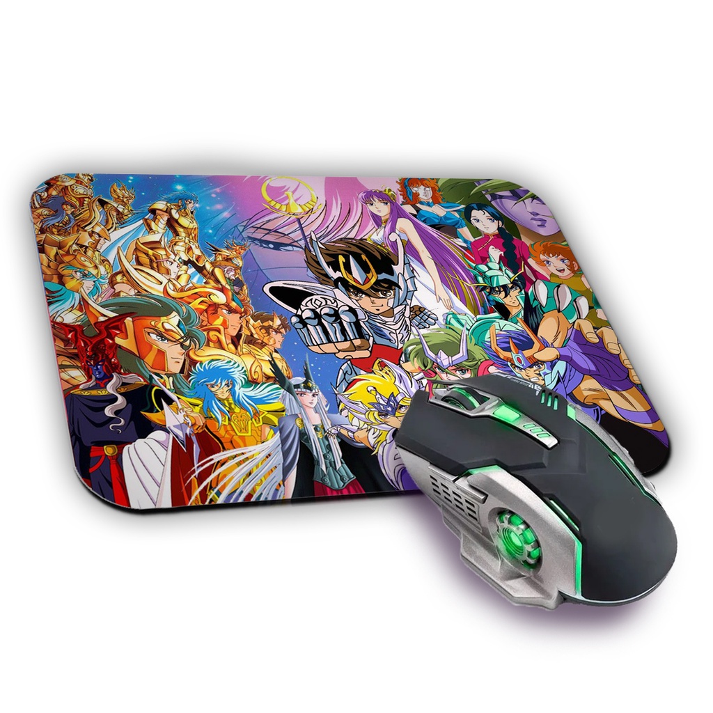 Mousepad 22x18cm Saint Seiya Cavaleiros do Zodíaco Anime Otaku