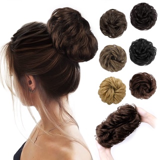 100 % Cabelo Humano Bun Messy Peruca Encaracolado Coque Chinharão Tousled  Chinhar Updo Pedaços De Para As Mulheres