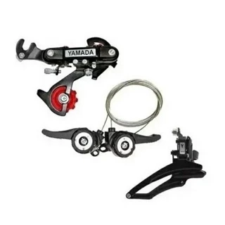 kit Relação 18 e 21 marcha Cambio Dianteiro e Traseiro Trocador 6 e 7v bicicleta bike
