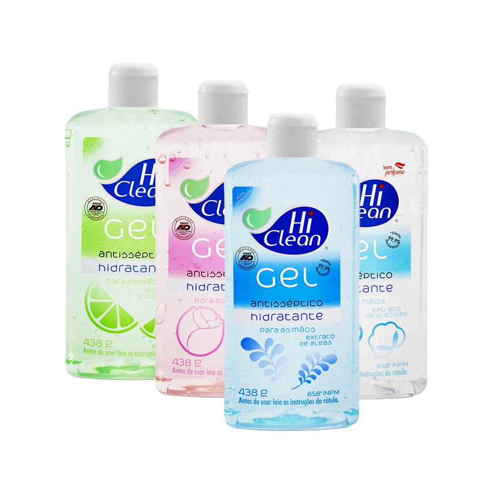 Kit Gel Antisséptico Hi Clean 4 fragrâncias 500ml | Shopee Brasil