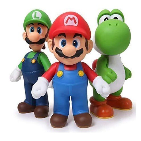 Super Mario Bros Luigi, Mario, Yoshi Toy Figuras De Ação,12Cm Super Mario -  Escorrega o Preço