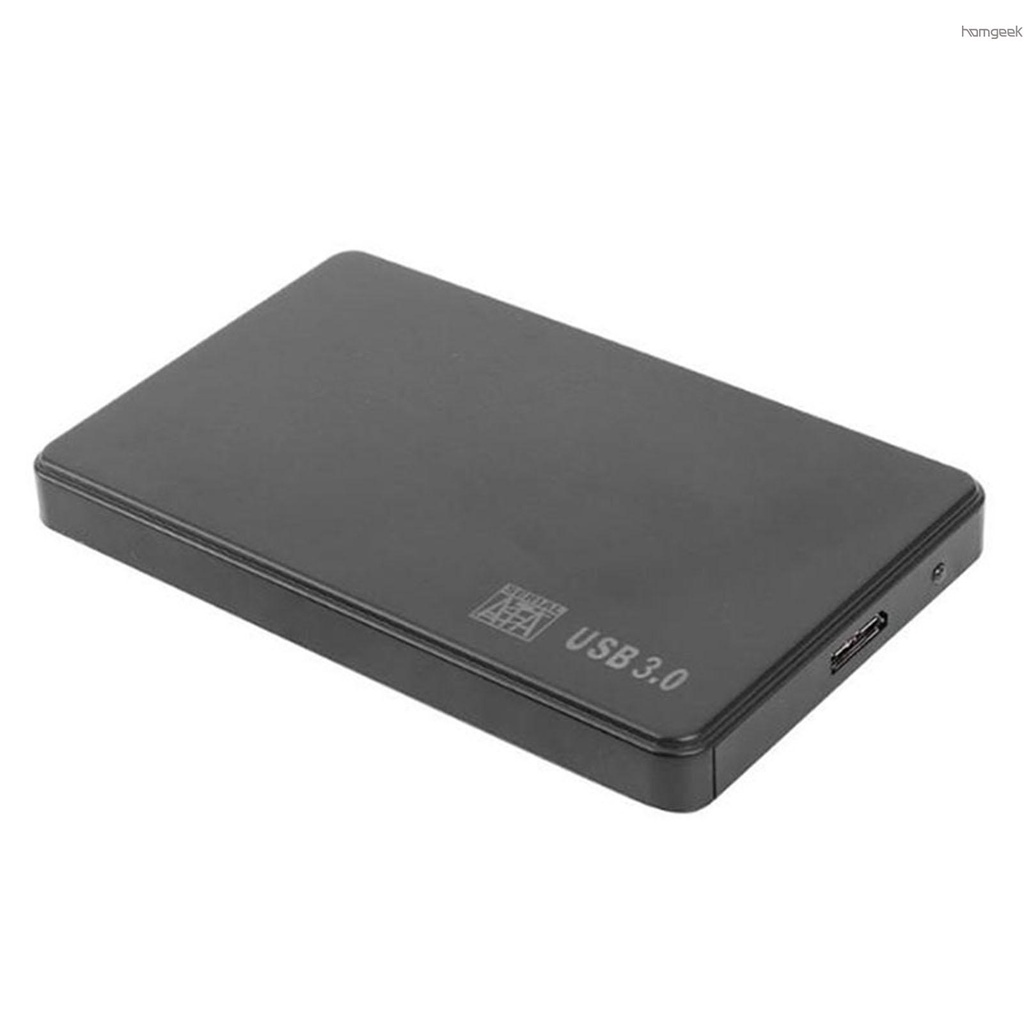 SSD Enclosure, USB3.0 External Hard Drive Case 5Gbps Plastic Plug And Play  Easy To Install For 2.5inch Hard Disk Transparent Grey 