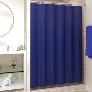 Cortina Para Box Pvc Gravado 3d Lisa 1,35x2,0m Azul Plast Leo