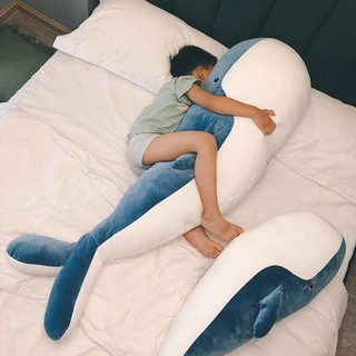 Bichinho de pelúcia baleia azul grande de 120 cm, bichinhos de pelúcia grandes, brinquedo de pelúcia baleia fofa