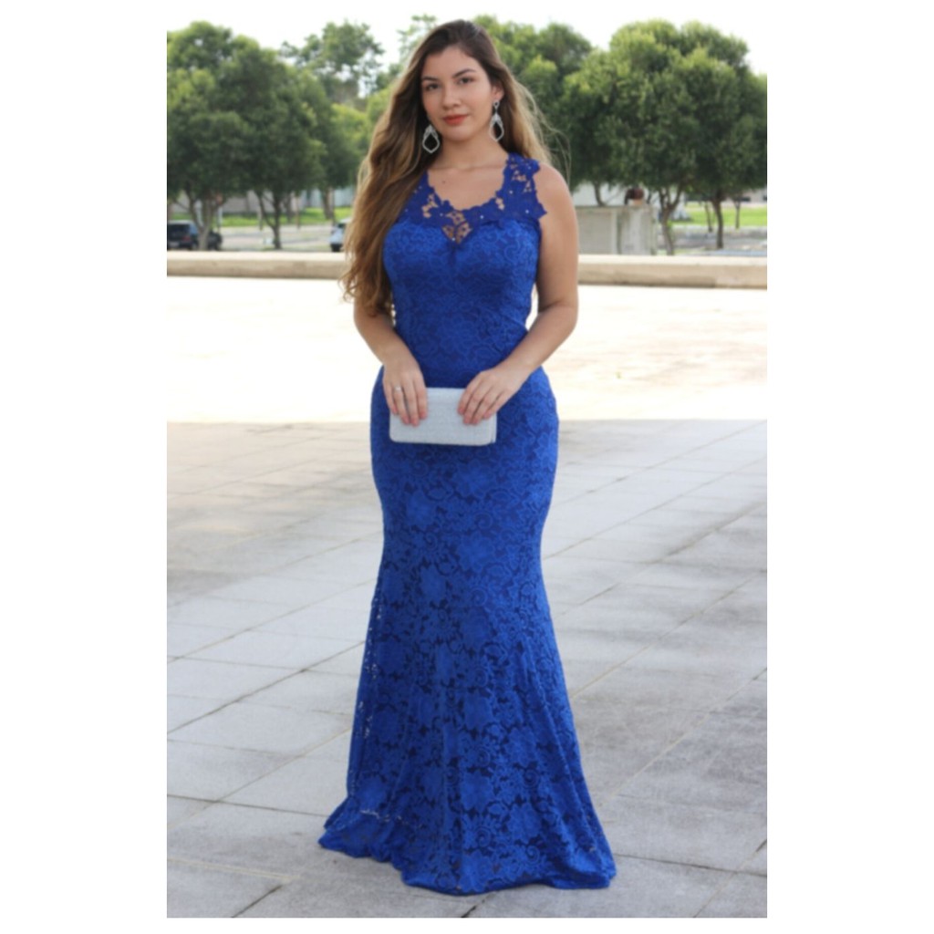 Modelo de vestido de best sale madrinha azul