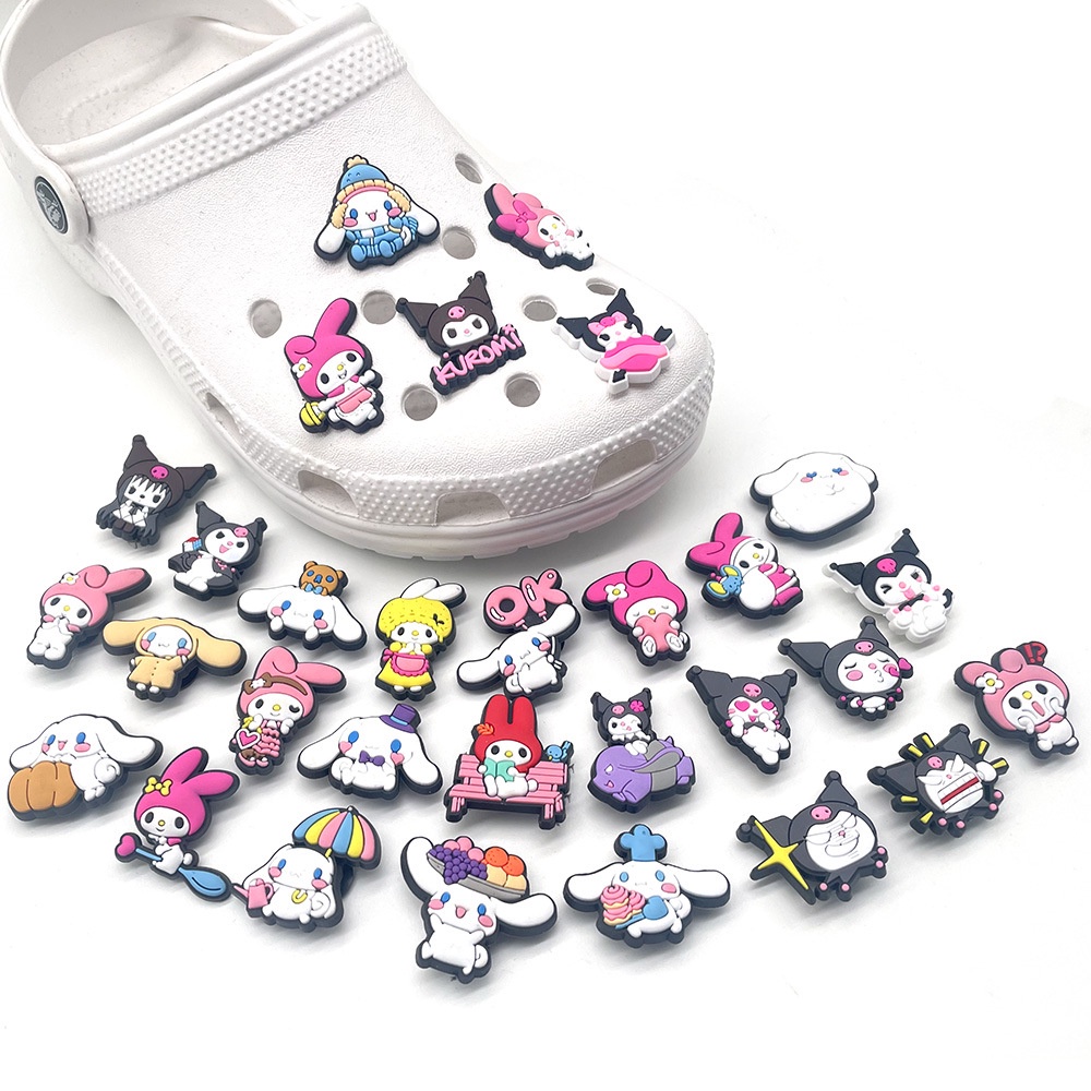 12pcs Cartoon One Piece Shoe Charms Décoration pour Bricolage Croc Clog  Sandales Accessoires