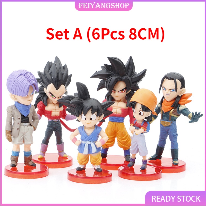 6pcs Dragon Ball Z Figures Set Super Saiyan Goku Son Blue Gokou Vegeta In  Stock