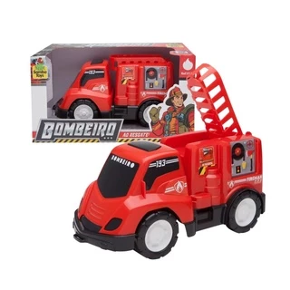 CAMINHAO BOMBEIRO INFANTIL SAMBA TOYS COM ESCADA DESLIZANTE em Oferta na Shopee