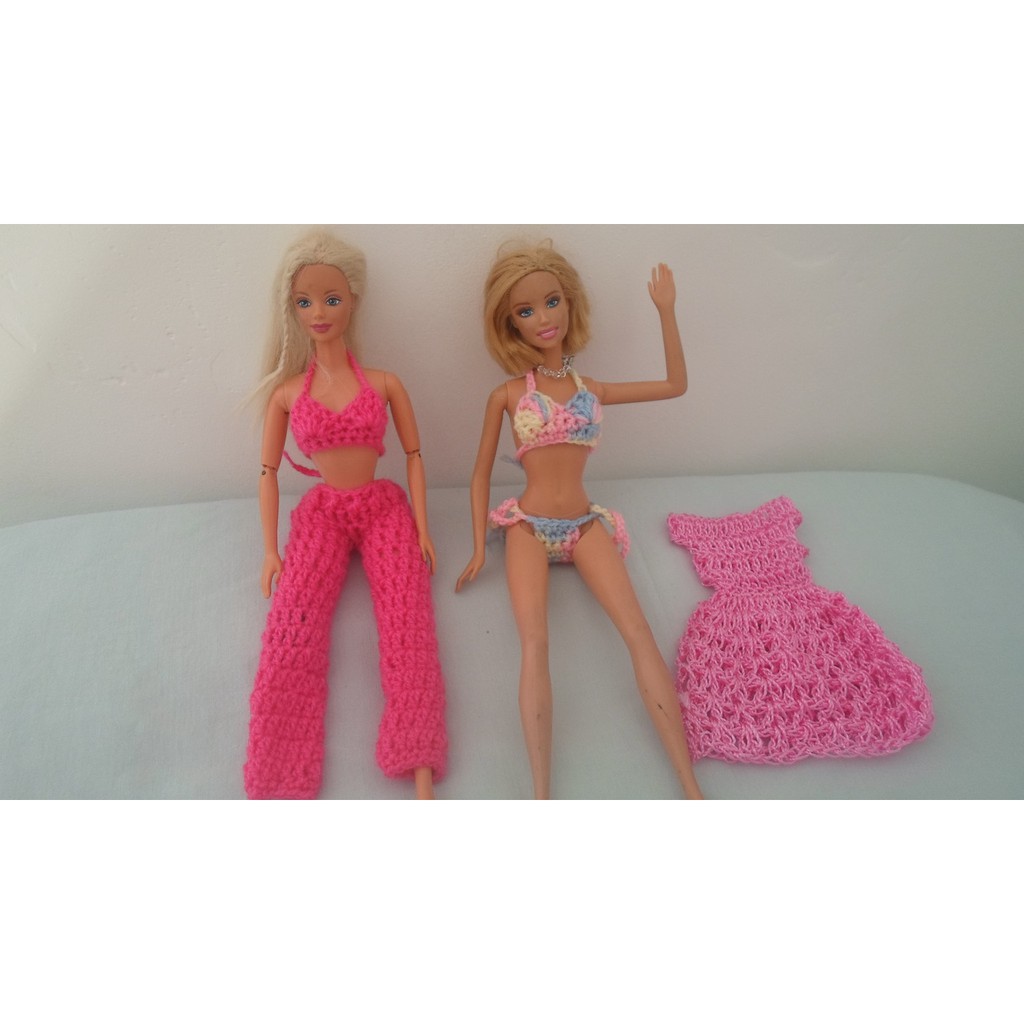 Kit Roupa de Barbie Croche 4 Peças, Brinquedo Moda Barbie Nunca Usado  92806473