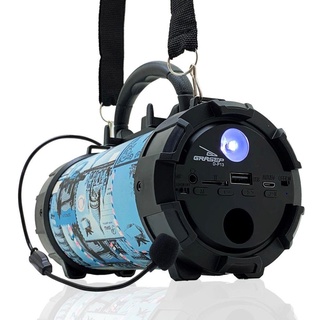 Caixa de Som Bluetooth Portátil Amplificada Canhão Mp3 Usb P2 Pendrive Grasep D-p13 AZUL EUROPA