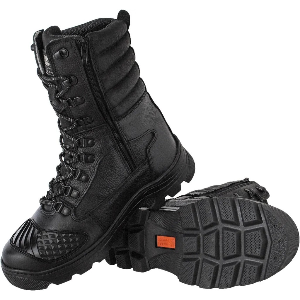 Bota Feminina Motocicl Roqueira Couro Atron