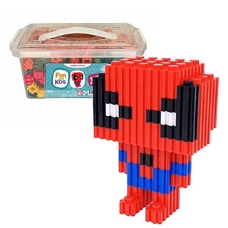 Brinquedo Blocos de Montar Homem Aranha 186 Peças Personagens Criativos Grande 3D Diversão Educação