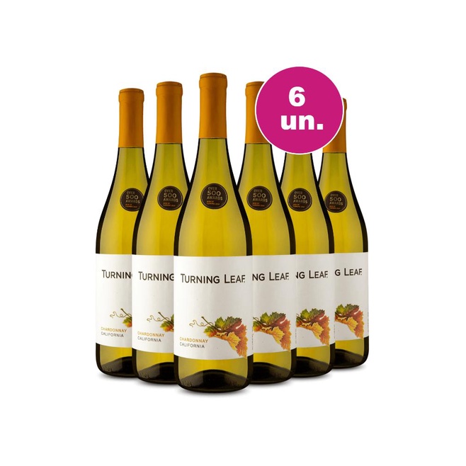 Kit 6 Vinho Branco Americano Turning Leaf Chardonnay 750ml Shopee Brasil
