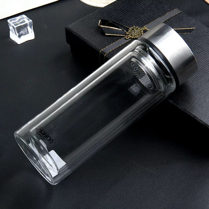 Copo garrafa térmica transparente de vidro ideal para chá garrafa de água
