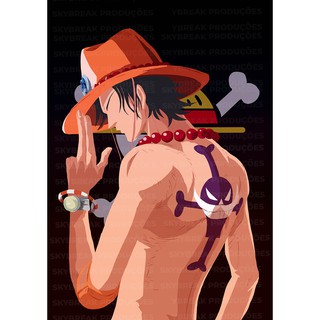 Quadro One Piece Crossover Anime Netflix Moldura e Vidro A4