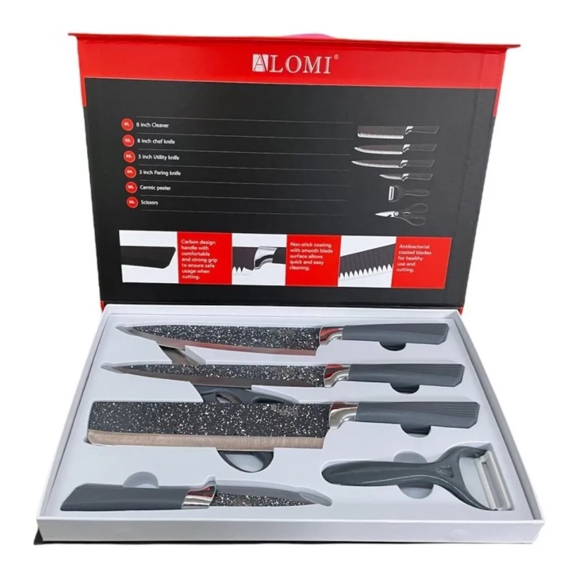 Kit Facas Cozinha Churrasco Chef Cerâmica Inox 6 Peças no Shoptime