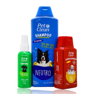Kit Banho Pet Clean Para Cachorros Cães e Gatos