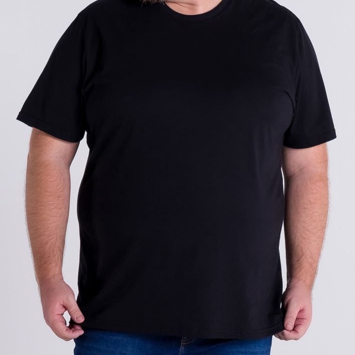 Camisa Plus Size Masculina 100% Algodão 30.1 Preta Branca Azul