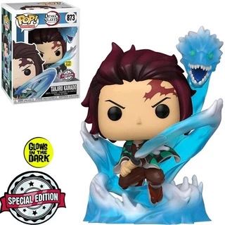Funko Pop 873 Tanjiro W Dragon Translucent Glow Special Edit
