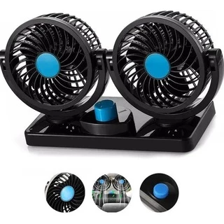Ventilador Automotivo Duplo 12v Ajustável 2 Velocidade Carro