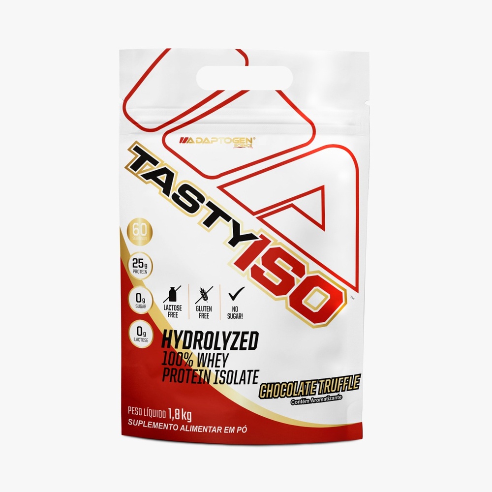 Adaptogen Tasty Iso 1,800g Bag Refil Whey Protein Isolado Sem Lactose