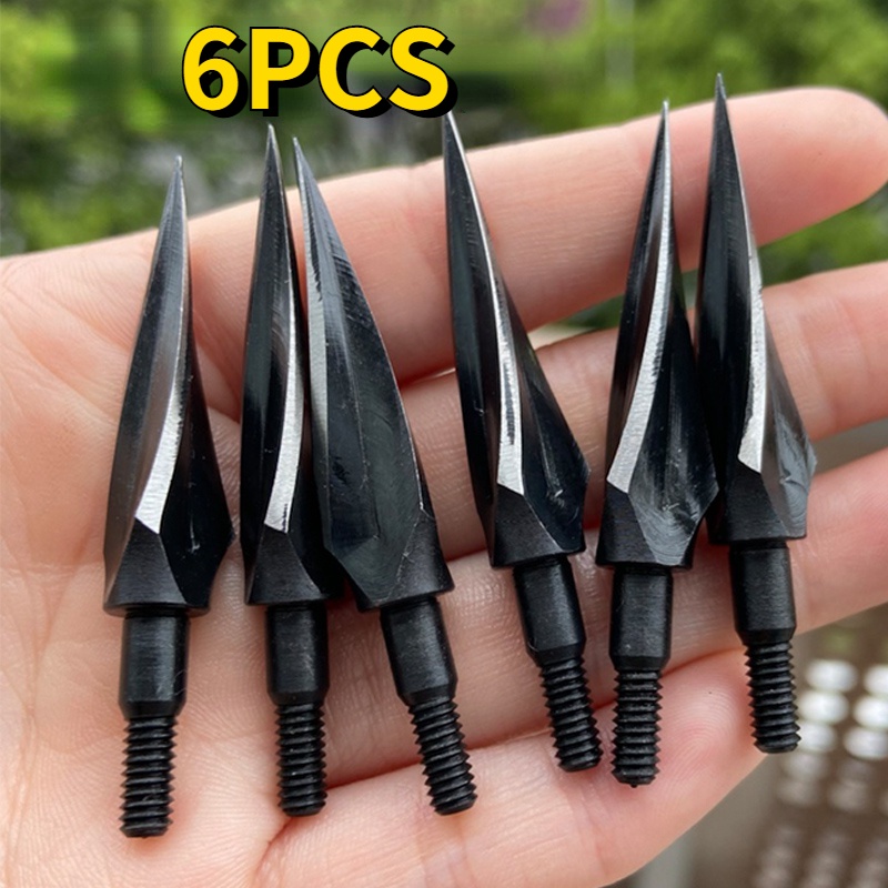 6 Peças Flechas Espiral De Com Ponta Larga Arco E Flecha Caça Para Esportes Ao Ar Livre