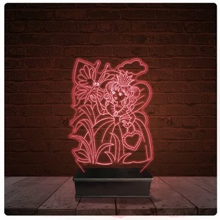 Abajur Luminária Acrílico Led - Princesa infantil 01