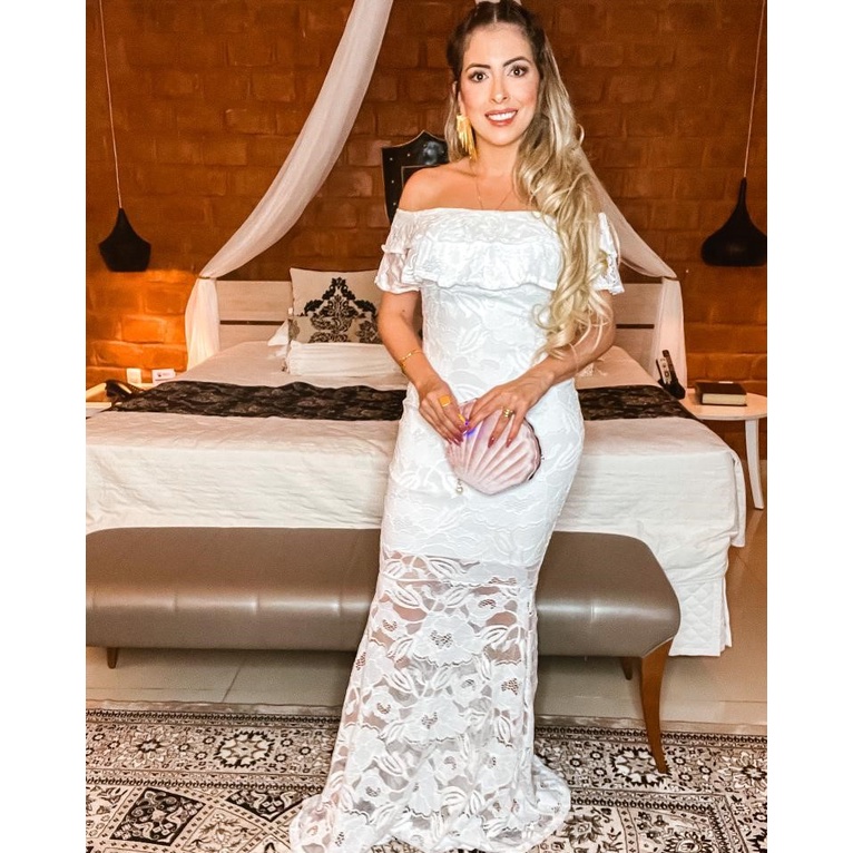 Vestido renda store longo para casamento