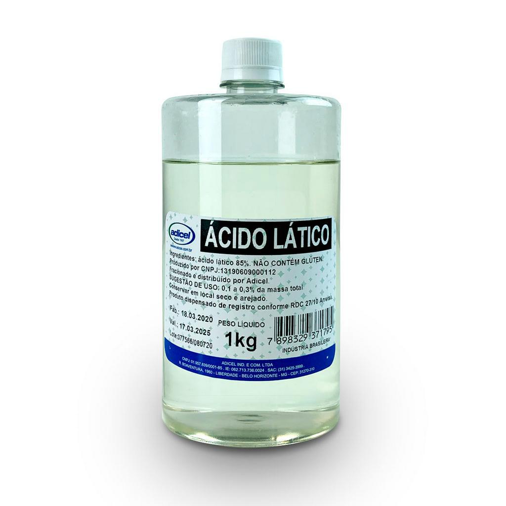 Ácido Lático 85% Alimentício Regulador de Acidez Adicel - 1kg | Shopee ...