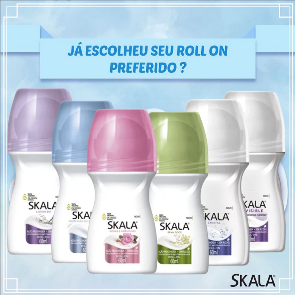 Desodorante roll-on skala amêndoas doces 60ml