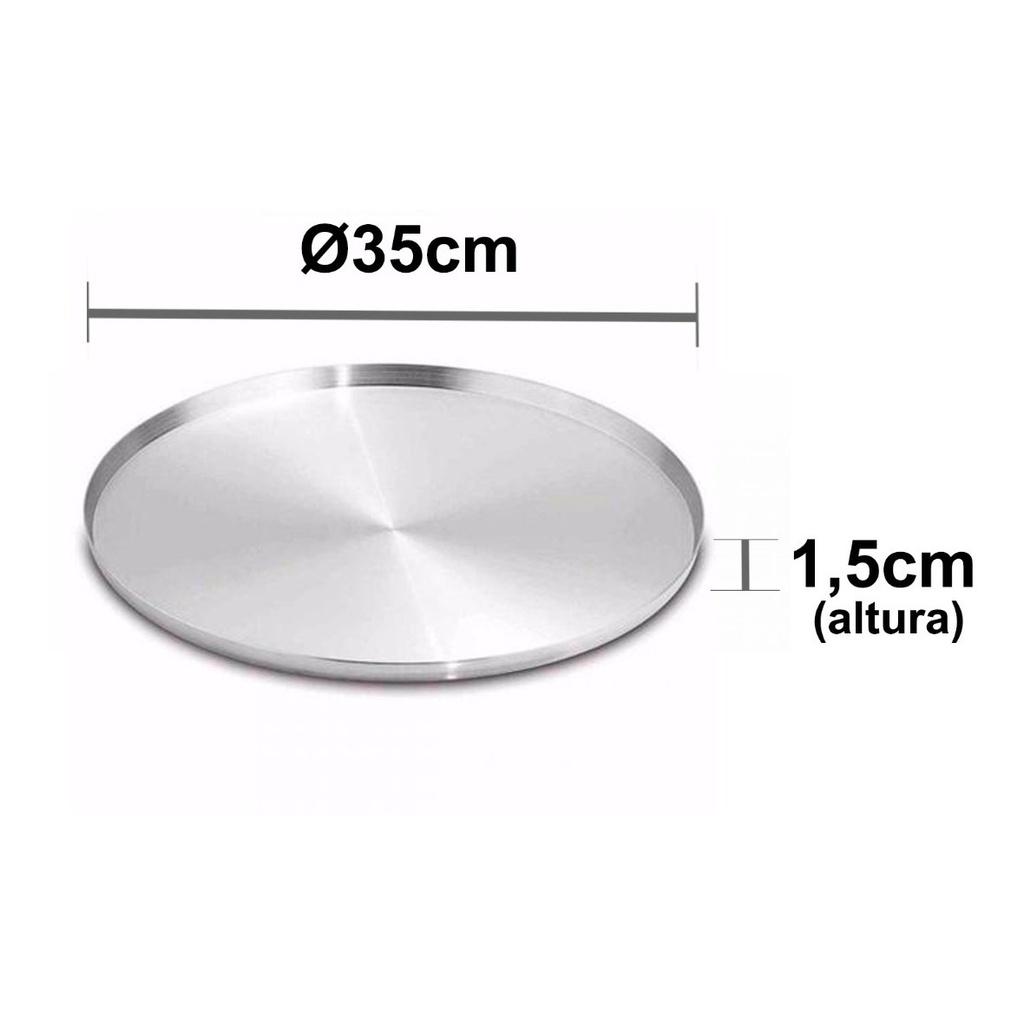 Assadeira De Pizza Com Aba Em Alumínio 35x1,5cm - Arnix