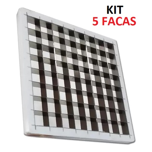 kit 5 Lâminas Faca Navalha Picador Cortador Batata Palito Legumes 10mm