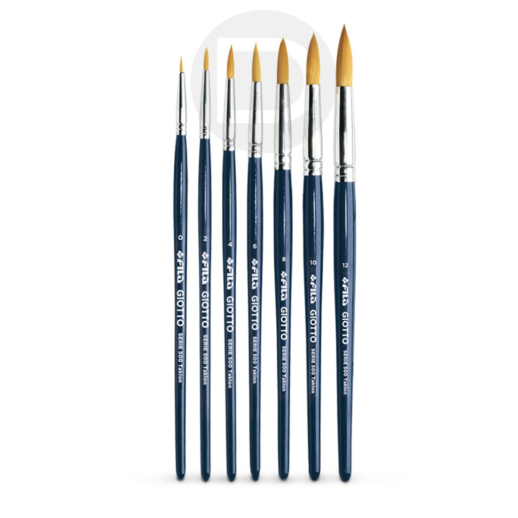 Kit Pincel Redondo Giotto Aquarela Guache Acrilica Oleo 7 Unidades