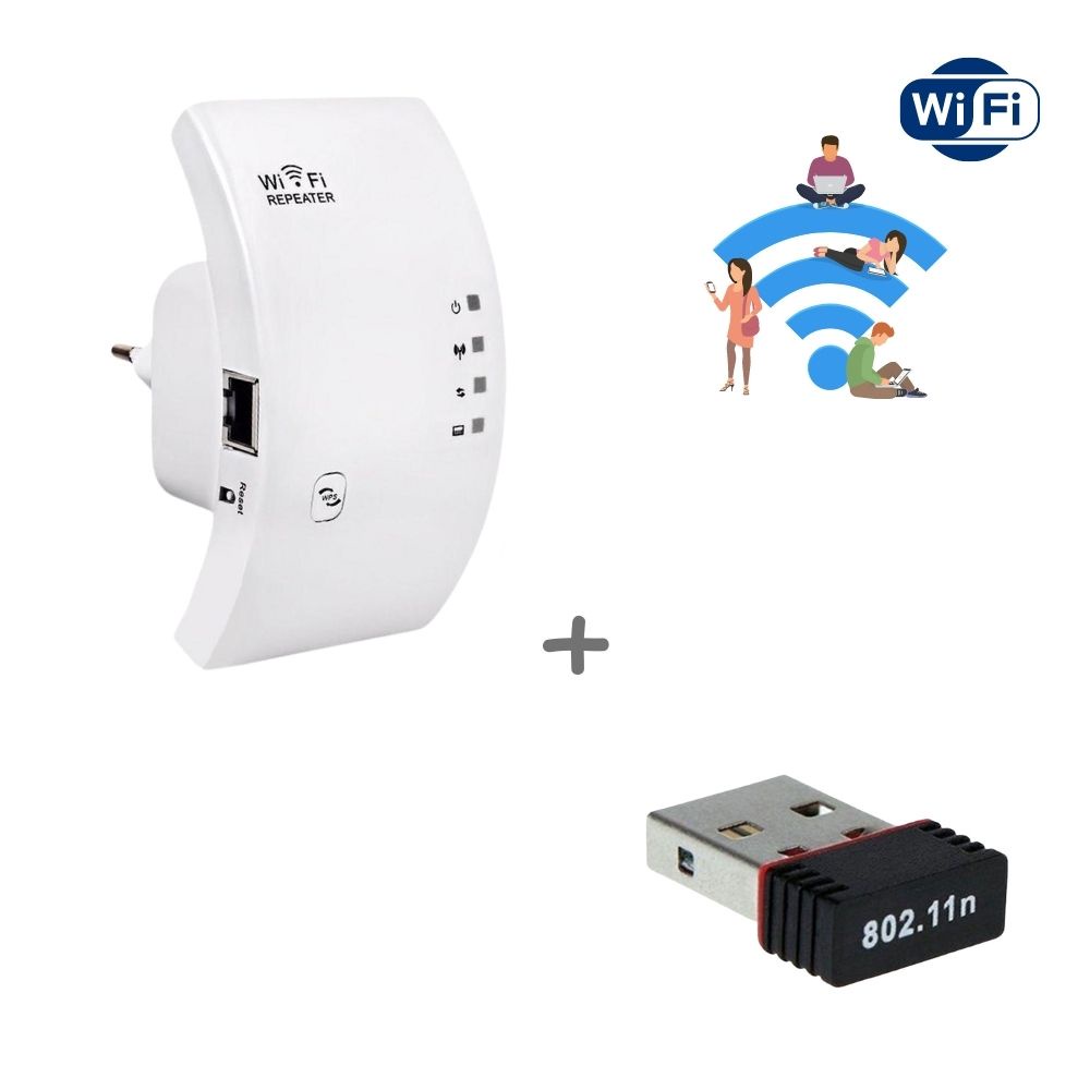 Kit Repetidor Wifi Rapido Sinal E Receptor Note Pc Rapido Internet