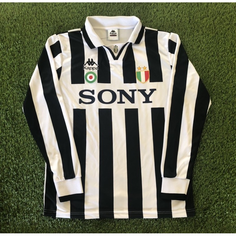 Juve sony 1996 Manga Comprida/Classeicshirt/casualjersey/juveretro