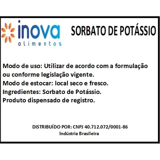 Sorbato de Potássio 50g 100g 200g 250g 500g - Promoção ***