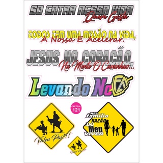 Cartela 18 de Adesivos Tuning Individual Stickers Moto Carro Bike