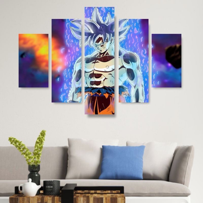 Quadro Decorativo Dragon Ball Z Goku Sayajin 2 Peças M16