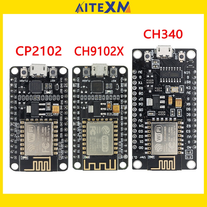 Modulo Sem Fio CH340/CP2102/CH9102X NodeMcu V3 V2 Lua WIFI Internet Das ...